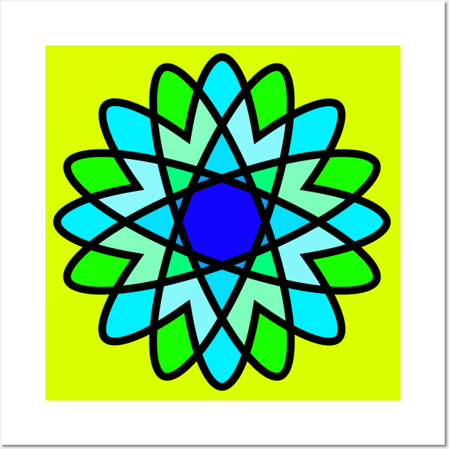 Green and Blue Flower - Flowers Wall Art by ArtsoftheHeart